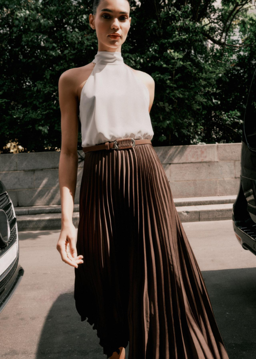 Harlow Pleated Set brown