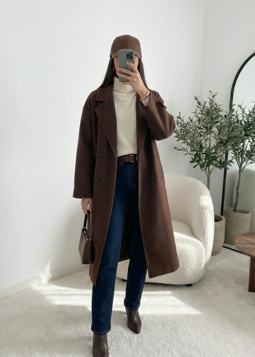 Manteau long marron