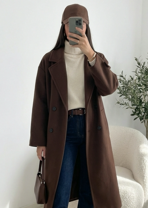 Manteau long marron