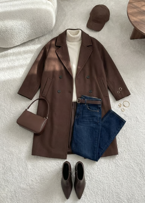 Manteau long marron